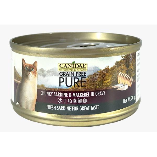 Canidae Grain Free Pure Chunky Sardine & Mackerel in gravy 沙丁魚與鯖魚貓罐頭 70g 
